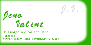 jeno valint business card